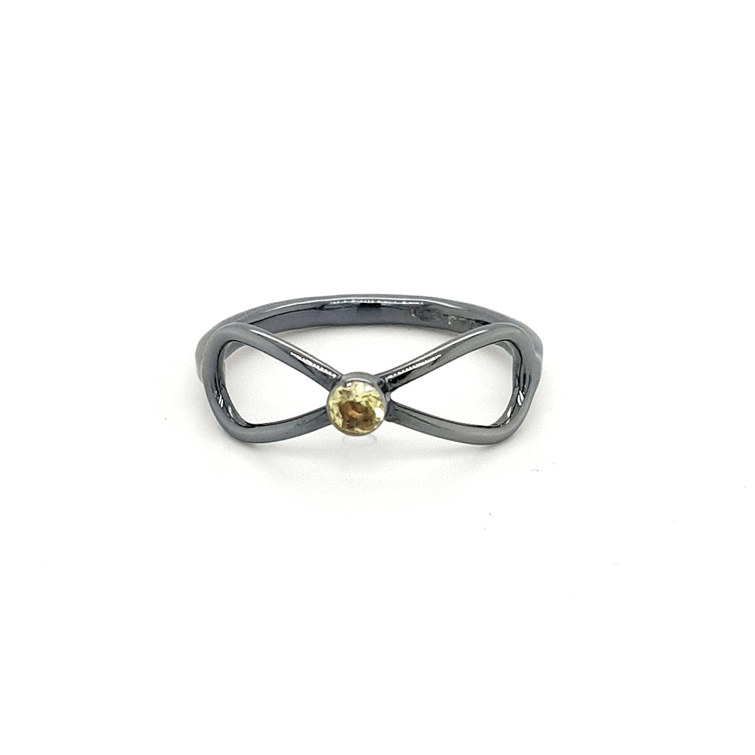 SILVER RING - GOLD PLATED - WITH NATURAL GARNET STONE - kosznikjewellery